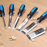 Vista 5 de Yaxa Basics Juego de cinceles de tallado de madera de 8 piezas con guía de afilado, piedra de afilar y estuche de almacenamiento, 1/4" - 1-1/2