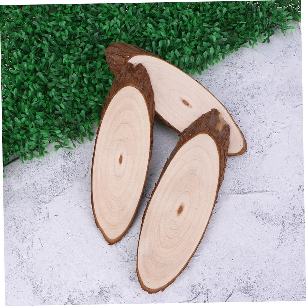 Ovale Holzscheiben für Selbstgemacht Holzausschnitt, Beige, Unbehandelt