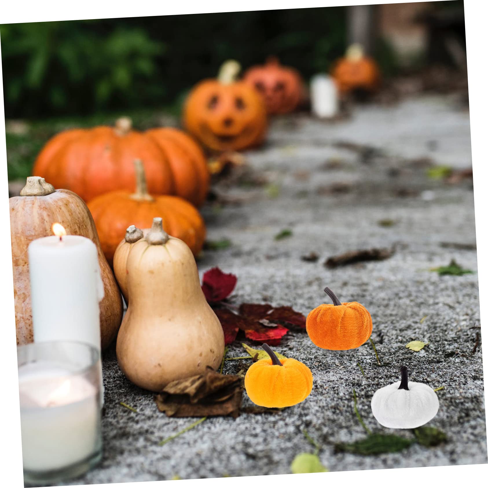 PRETYZOOM 30stücke Künstliche Kürbis Ornamente Bunte Simulation Kürbisse Für Herbstdeko Halloween Thanksgiving Dekorative Accessoires Weiß Orange-rot Gelb Und Schwarz