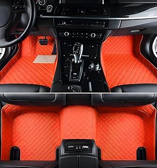 SARAHS Customized car Floor mats -Suitable for 99% of Cars, SUVs, and Trucks - car Pads to Protect Vehicle Interior Floor Accessories (Orange)