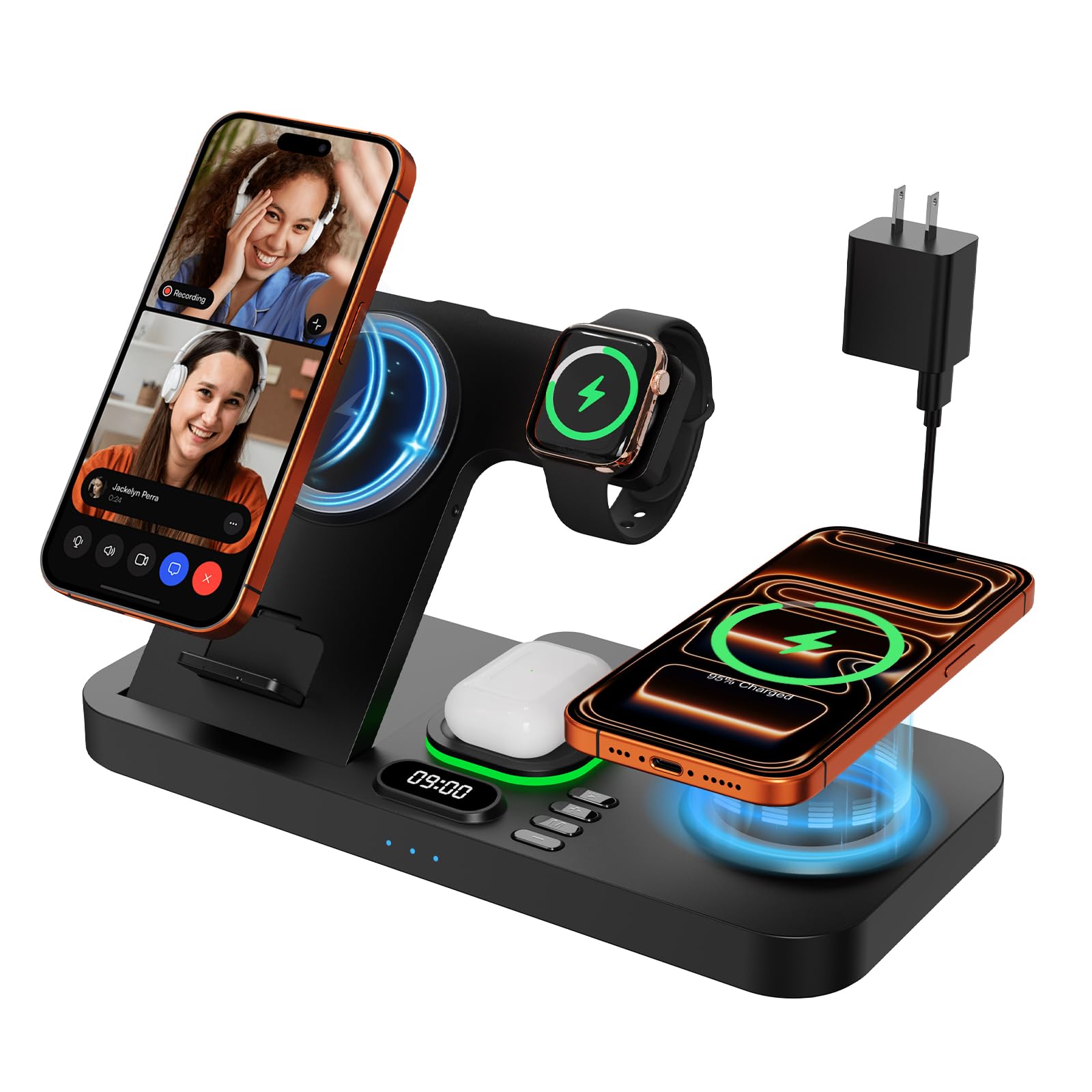 RR SPORTS Dual Phone Magnetic Wireless Charging Station