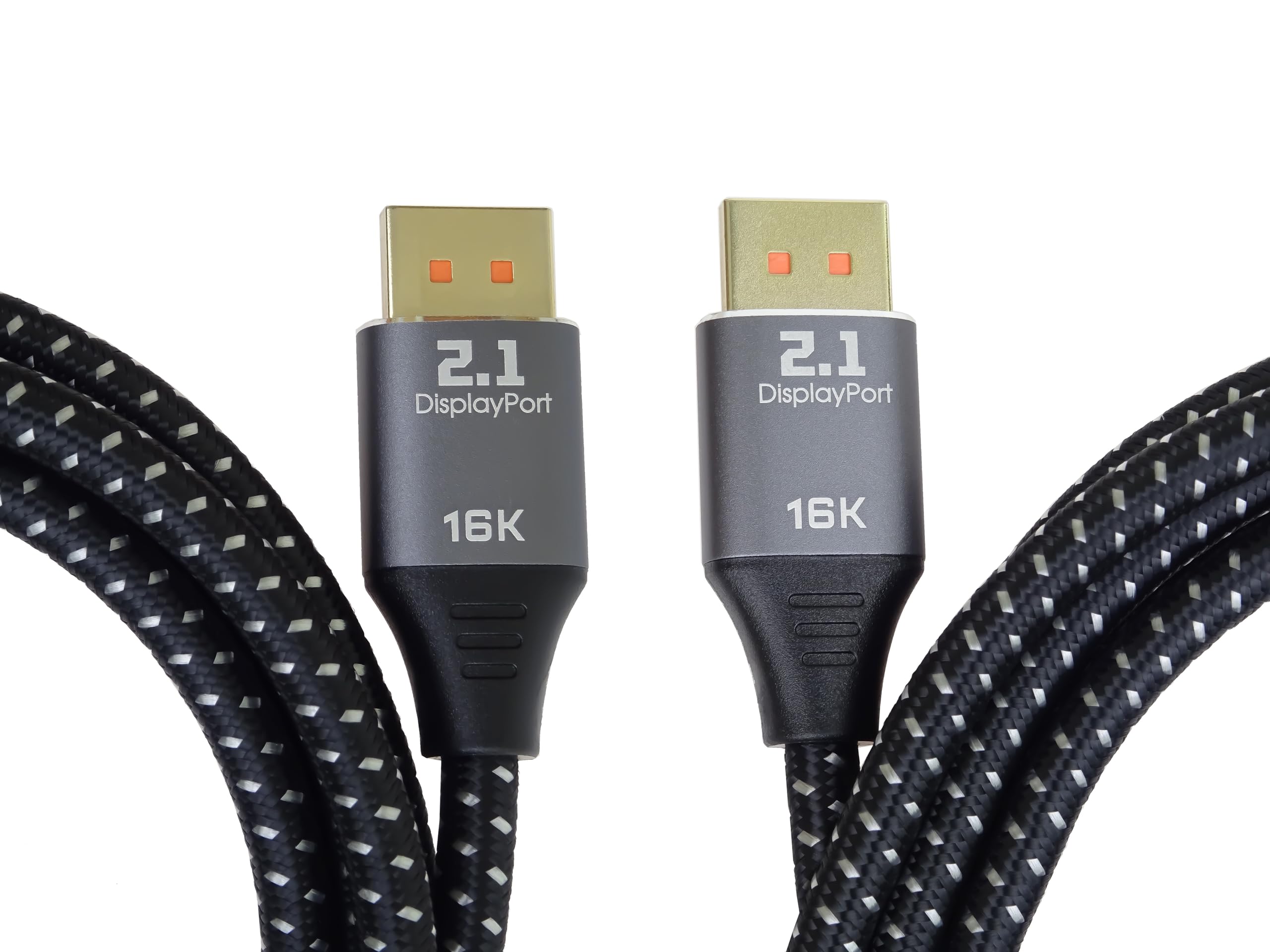 PremiumCord Kabel DisplayPort 2.1 16K, Męski do Męskiego, 80 Gbit/s, Wideo 16K@60Hz, 10K@60Hz, 8K@165Hz 2160p, HDCP 2.2, Pozłacane Złącza, Oplot Tekstylny, Długość 1,5 m