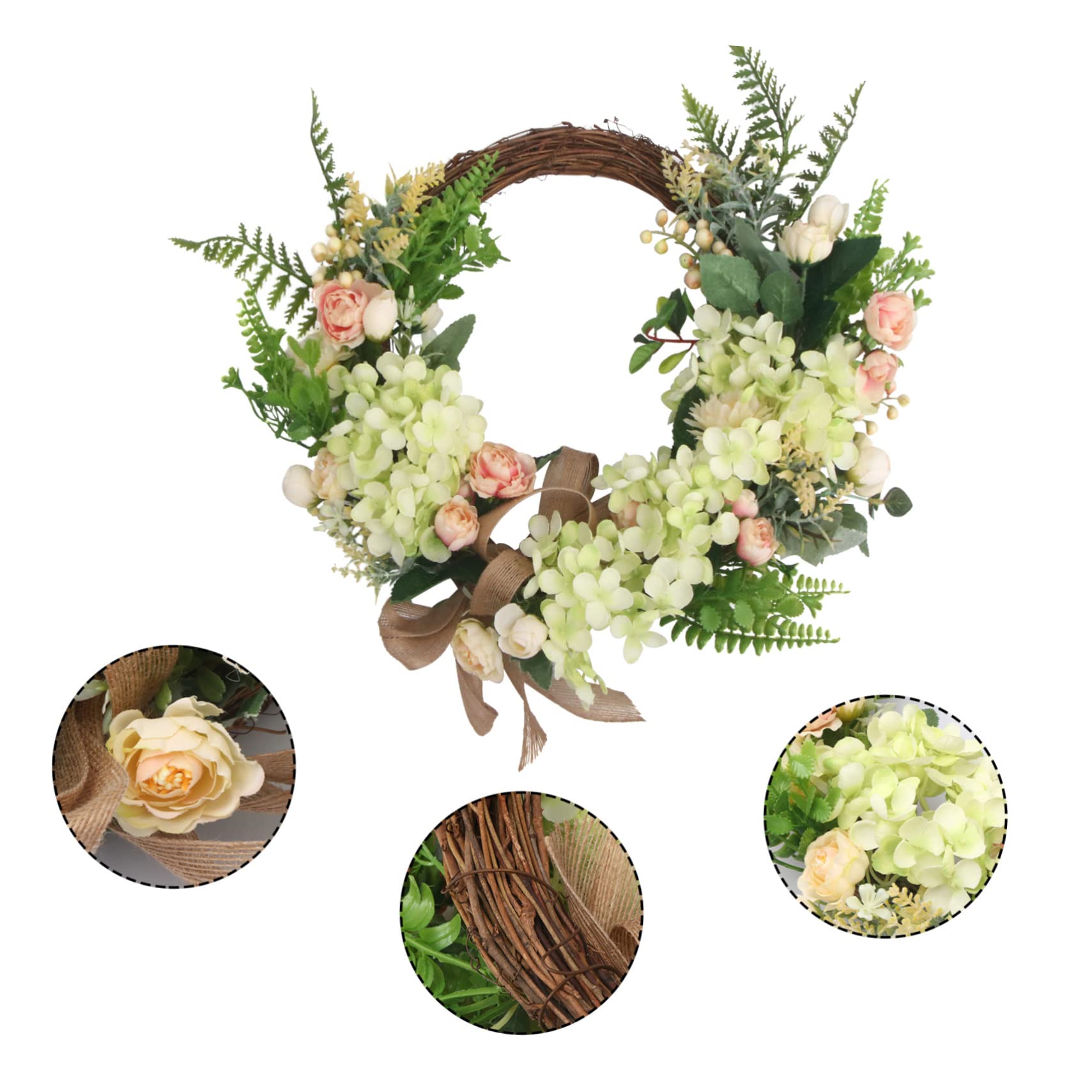 ULTECHNOVO 1pezzi Ghirlanda in Fresco Fiori e Foglie Finte Decorazione Da Appendere o Parete Materiale Plastica e Adatta Per Festival e Vetrine