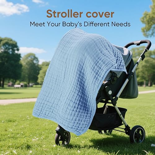 Miniatura 6 de Toallas de muselina para bebé, 100% algodón, toalla de baño de muselina súper suave, 32 x 32 pulgadas, adecuada para recién nacidos y niños pequeños