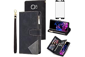 Samsung Galaxy S7 Edge Wallet Cover With Tempered Glass