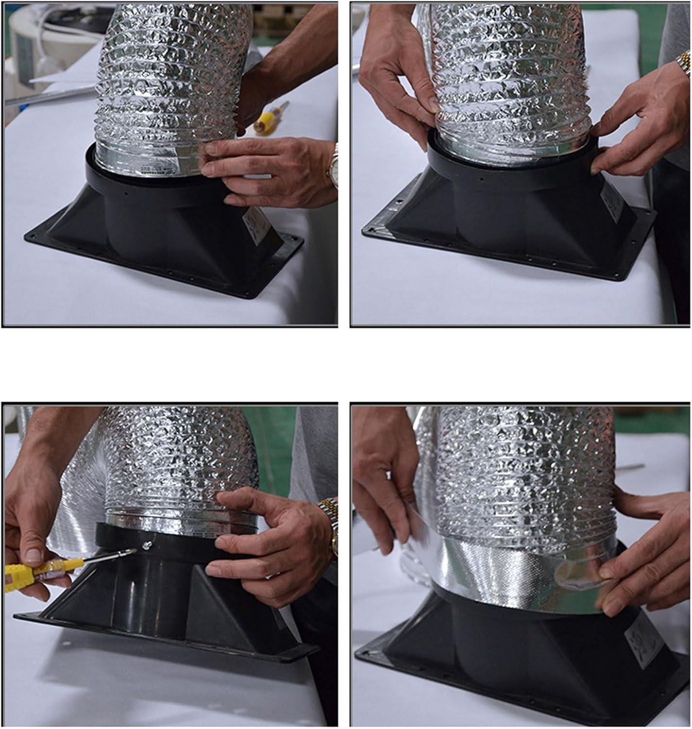 Flexible Tumble Dryer Vent Ventilation Ducting Aluminum Foil Double-Layer Thickened Air Duct Hose for,Extractor Fan,Grow Tent,2 Clamps Include (Color : 2m,Size 18(2m,150mm)