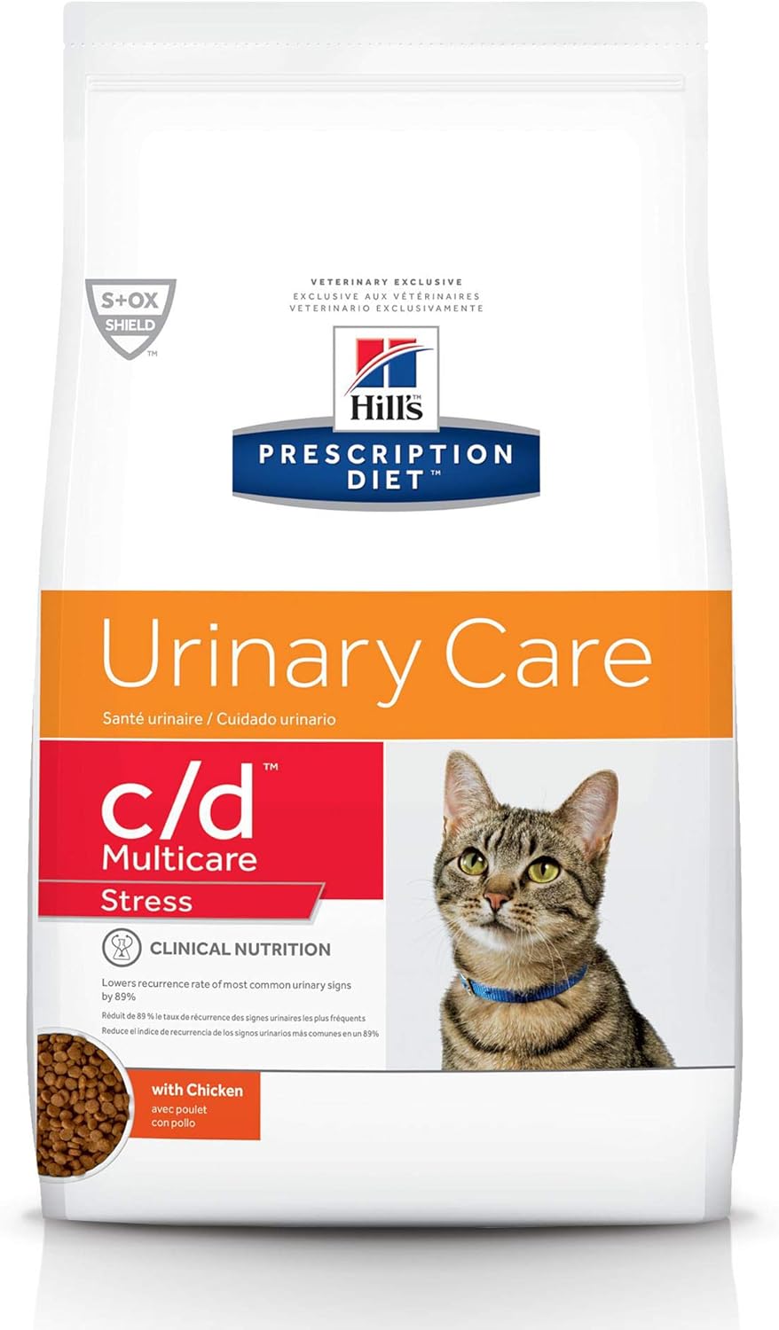Hill's Prescription Diet c/d Multicare Stress Urinary Care with Chicken Dry Cat Food, Veterinary Diet, 8.5 lb. Bag