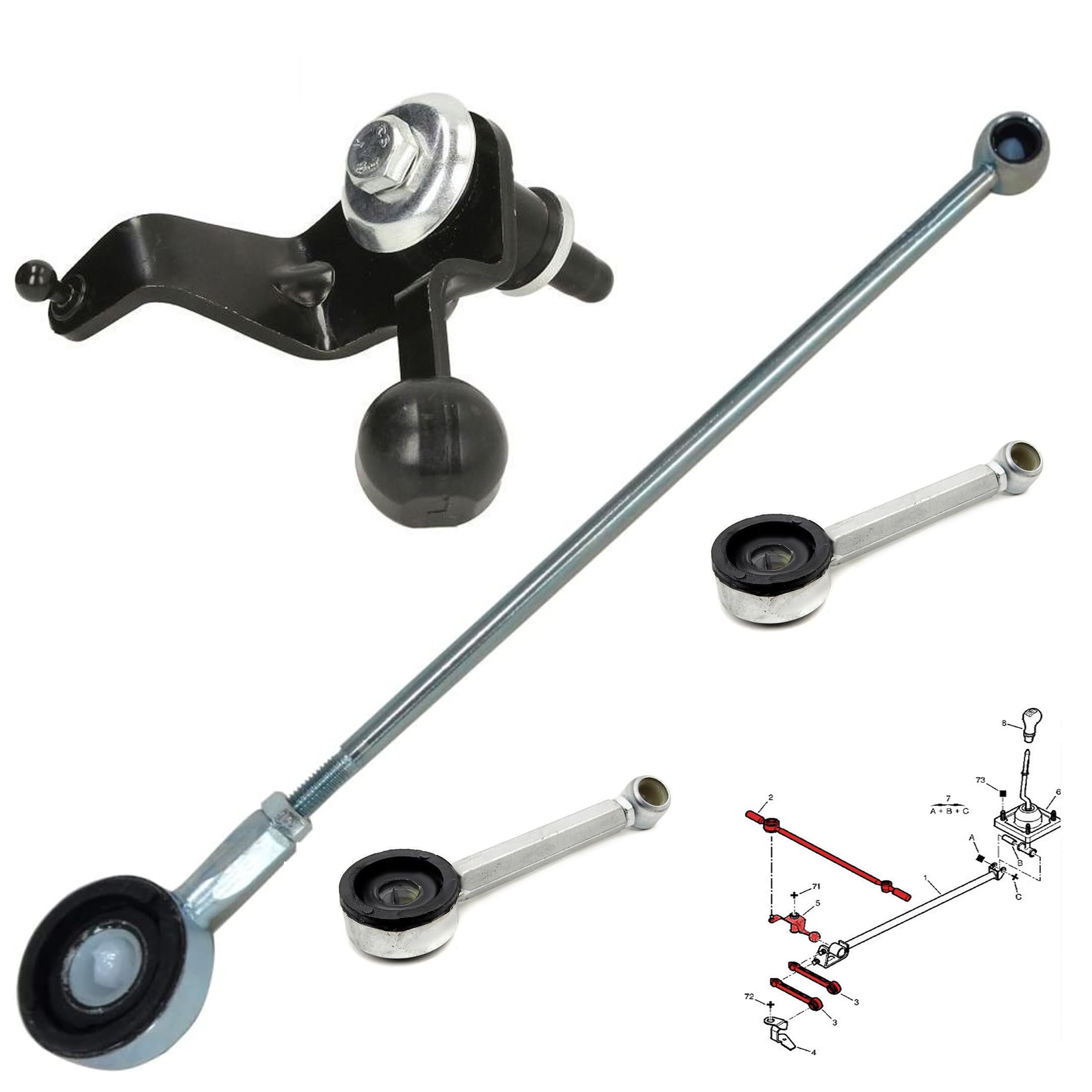 Partsline Kit Renvoi de Commande de Vitesse compatible avec Berlingo, Xsara, 206, Partner - 245279 2454F0