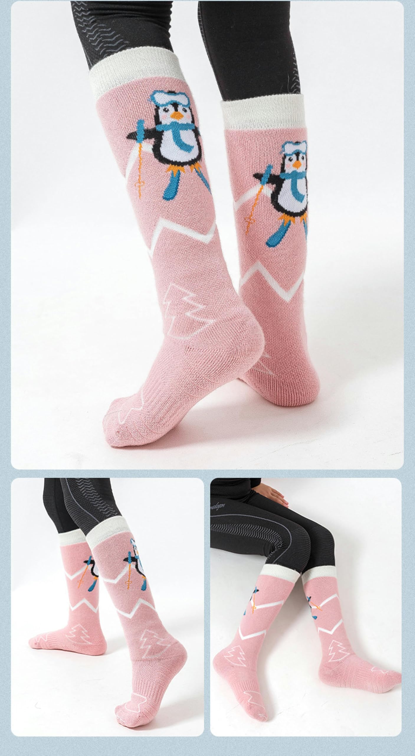 Calcetines Calcetines De Esquí De Al Aire Libre De Invierno para Niños-Blanco