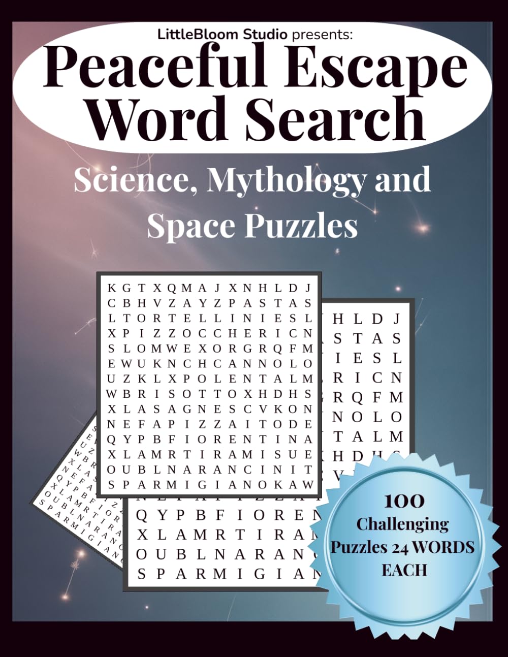 Peaceful Escape Word Search: 100 Challenging Puzzles • 24 Words Each (Calm Mind Puzzle Collection)