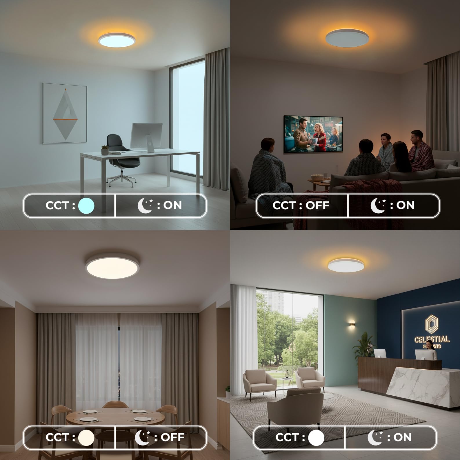LED ATOMANT 2x Plafonnier LED Rond Bluetooth 30cm 24W CCT et Télécommande