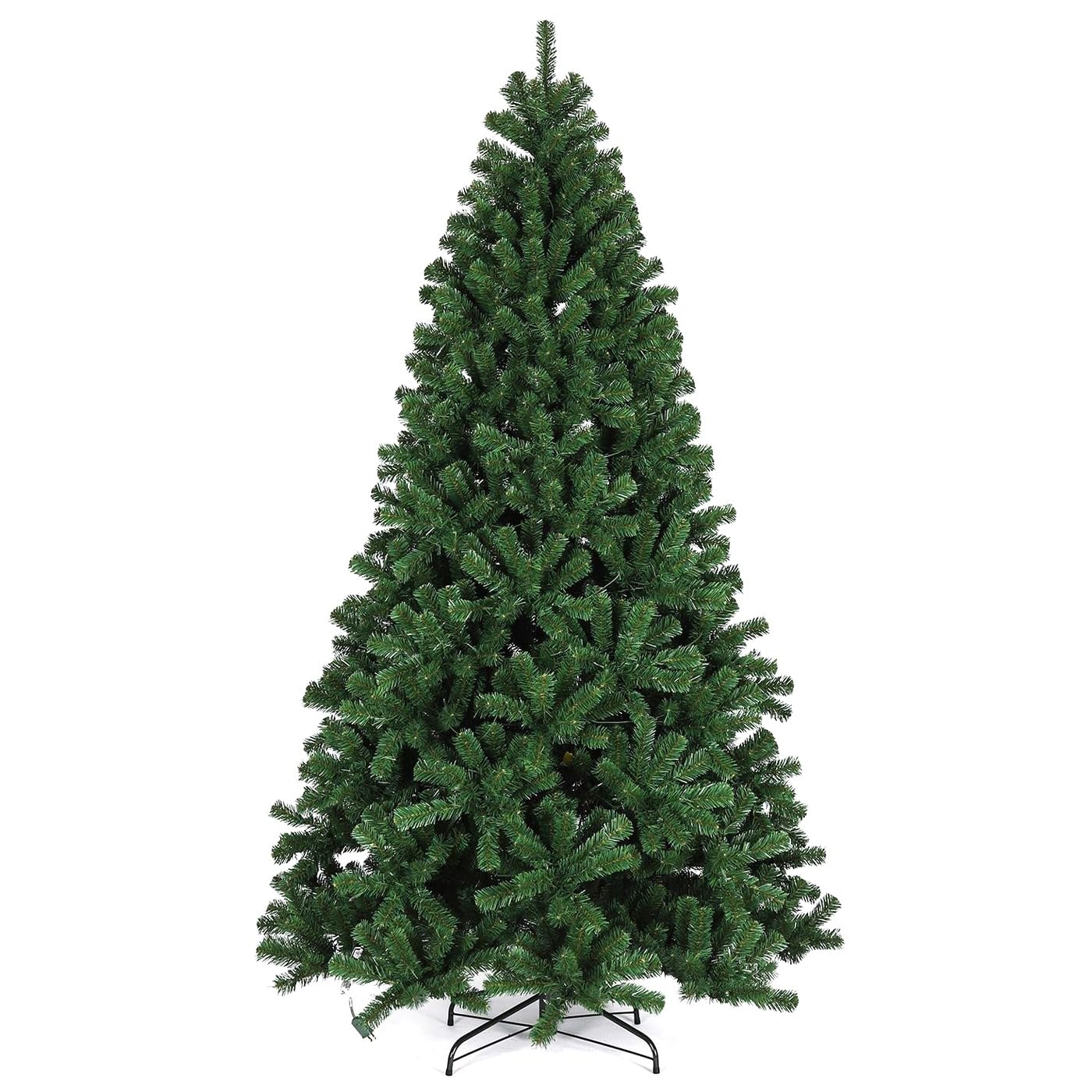 KKTECH Artificial Christmas Tree 7ft Realistic Bushy Green Xmas Tree with Metal Stand, Easy Assembly Foldable Indoor Outdoor Holiday Decoration 1250 Tips (7ft)