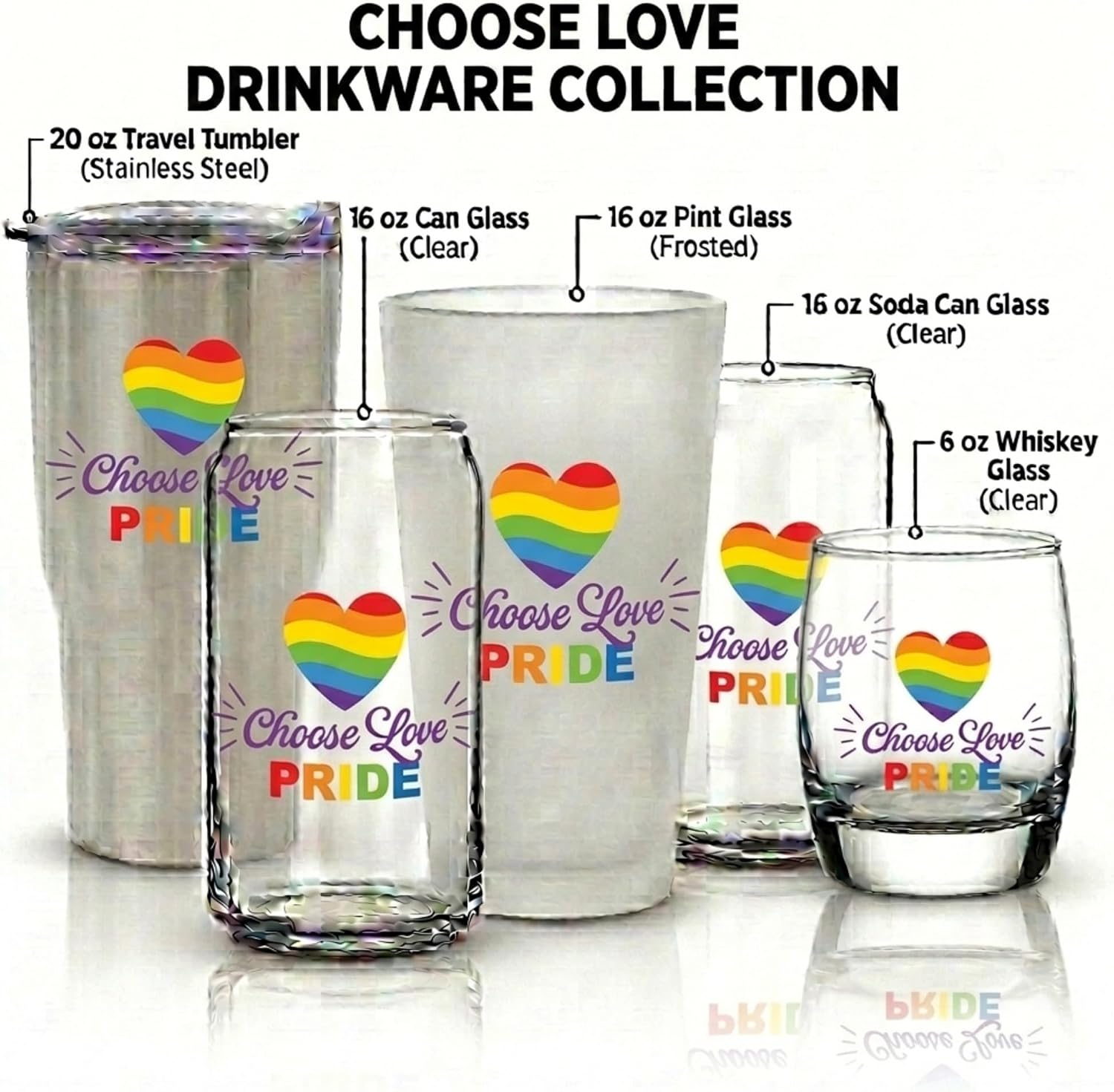 Choose Love Pride 6 oz Whiskey Glass – Rainbow Pride Drinkware Gift