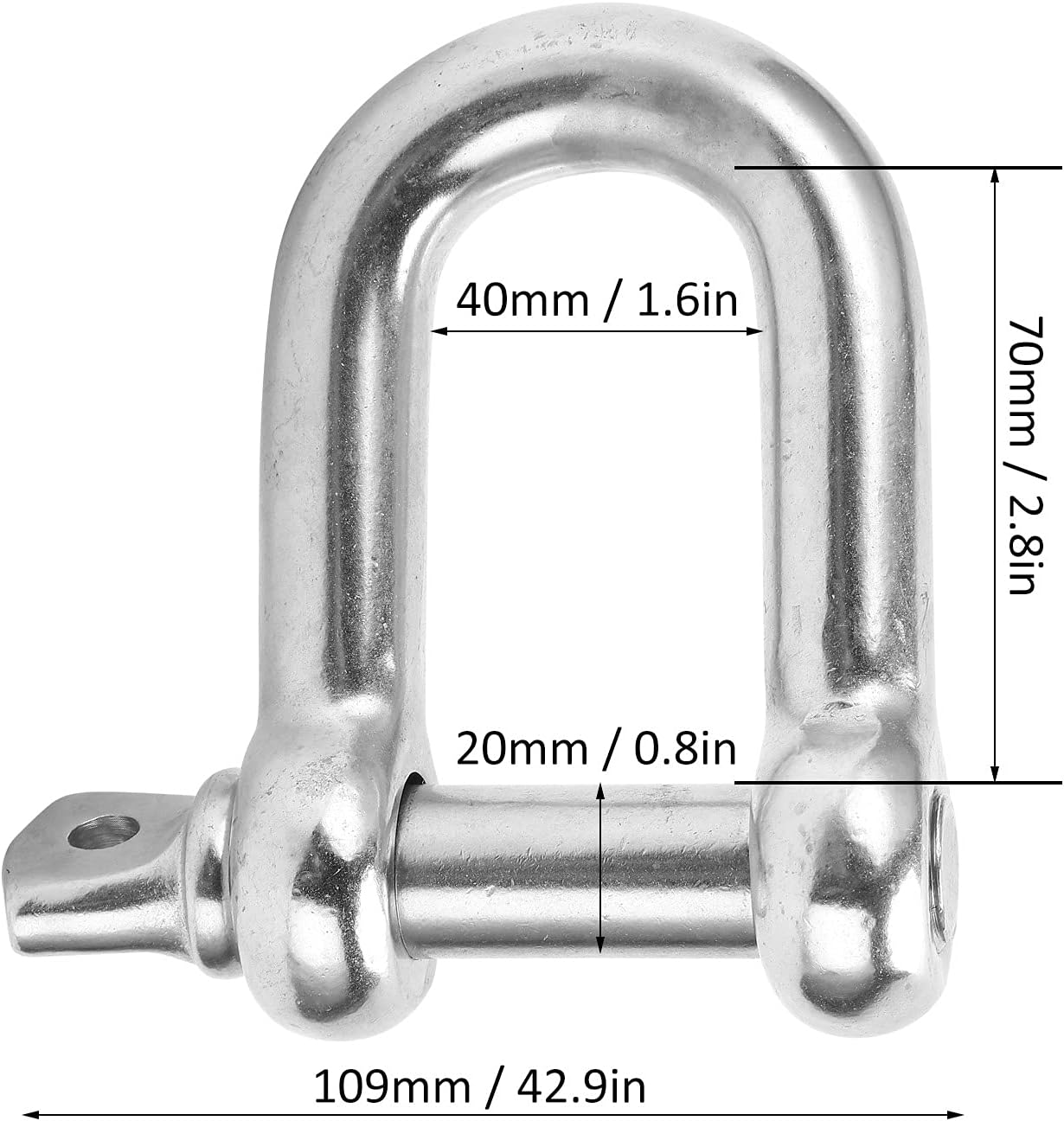 304 Stainless Steel D Shape Screw Pin Anchor Shackles - 2 Pack, Heavy Duty for Marine, Camping, and Rigging Needs