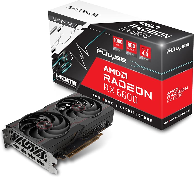 11310-01-20G Pulse AMD Radeon RX 6600 Gaming Graphics Card with 8GB GDDR6, AMD RDNA 2