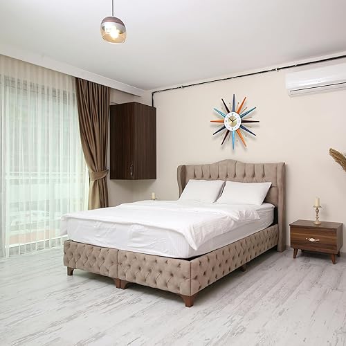 Miniatura 5 de Reloj de pared grande de mediados de siglo de 22 pulgadas, silencioso y colorido arte moderno 3D Starburst reloj para sala de estar, dormitorio,