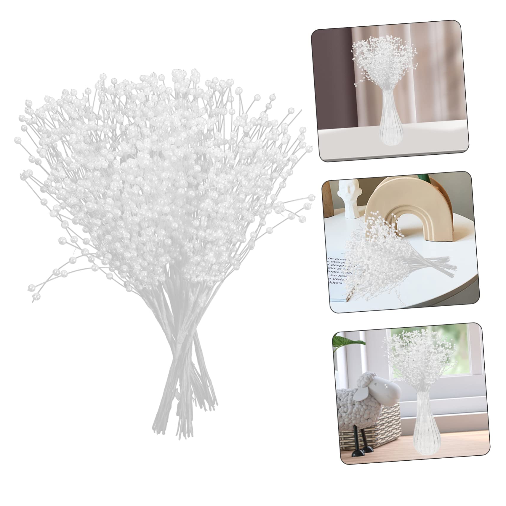SHINEOFI 300pezzi Rami di Perle Artificiale per Decorazioni Floreali per Bouquet da Sposa e Centrotavola Matrimonio Fai da Te Design Elegante e Realistico