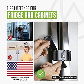 Urban August Child-Proof Refrigerator Lock with Combination - Original French Door Fridge Strap Lock for Kids, & Toddlers - Secure, Adjustable, & Easy Installation Cabinet Safety Locks - Pack of 2