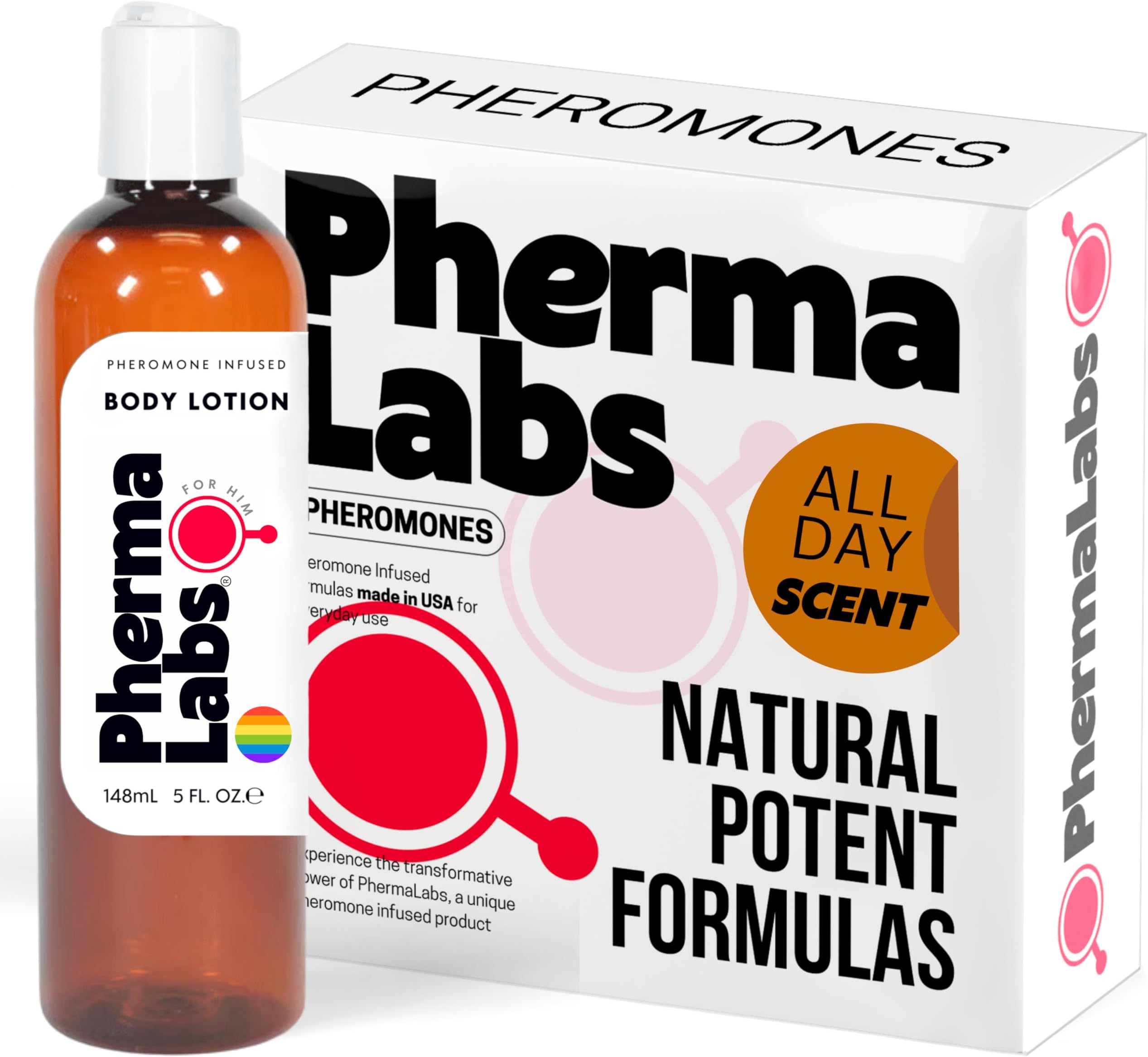 PHERMALABS Gay Pheromone Body Lotion for Men, 5 Fl Oz (5 Fl Oz, All Day Scent)