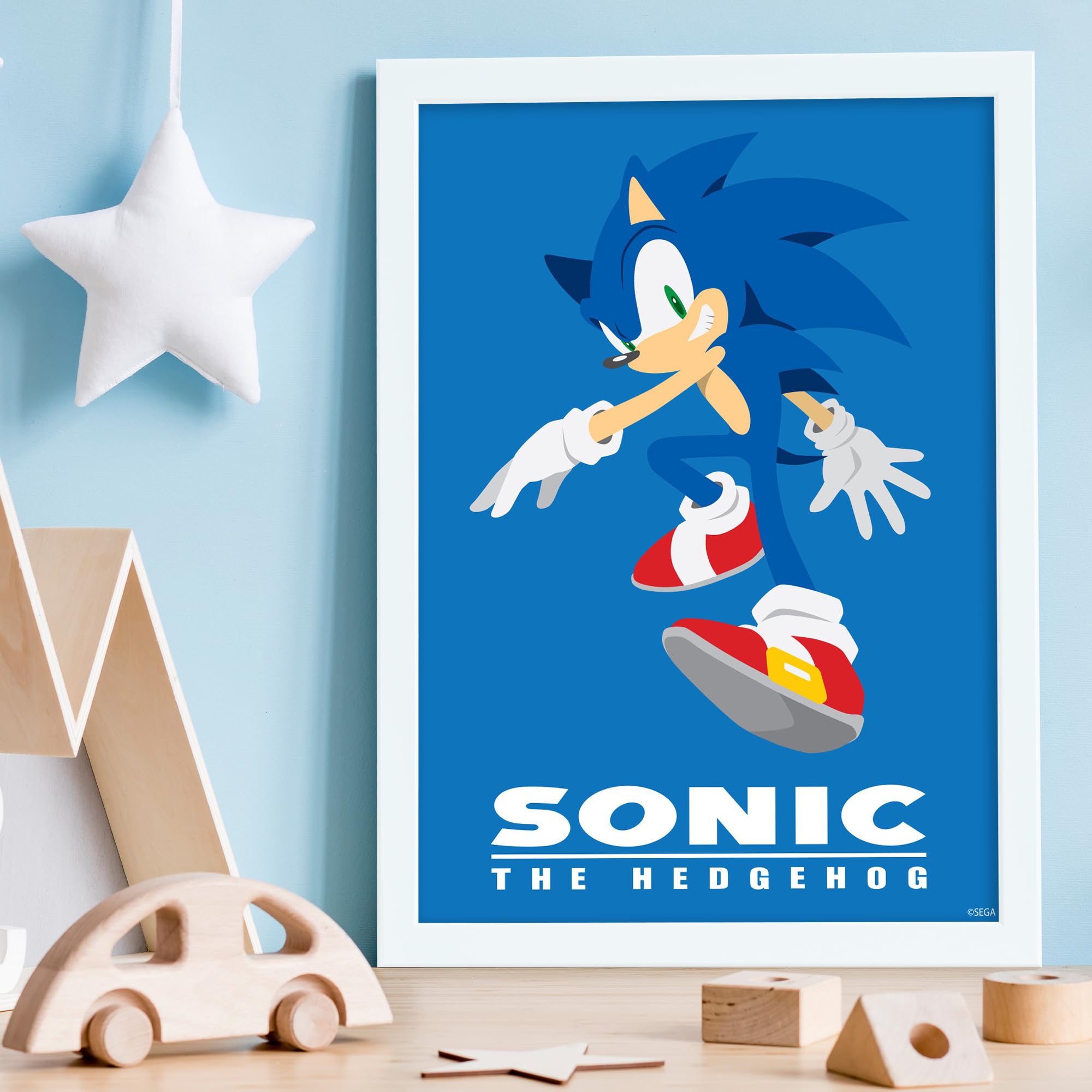 Sonic The Hedgehog Print - Sonic Colour Block Poster Wall Art (42cm x 59.4cm - A2)