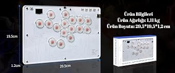 YUES Fighting Stick Arcade Stick PS4/PS3/PC/Steam/Android/iOS Uyumlu, RGB Aydınlatmalı Arcade Joystick, Dövüş Oyunları İçin Kablolu Oyun Kontrolcüsü