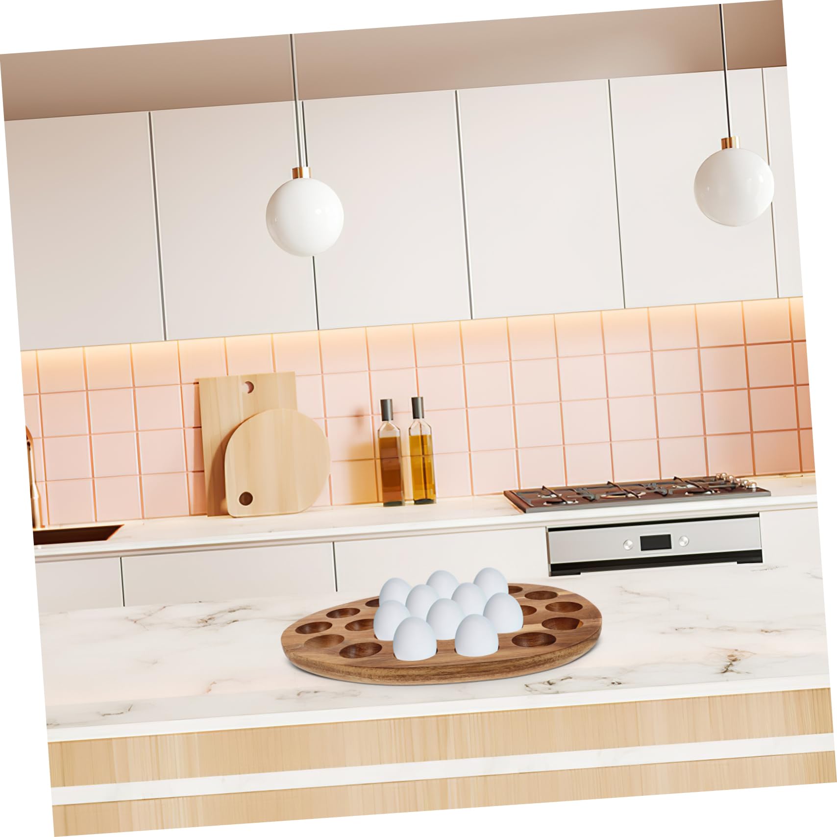 iplusmile Huevera De Madera para Nevera 24 Compartimentos, Soporte para Huevos De Gallina, Organizador De Cocina Versátil y Compacto para Refrigerador y Mesa De Comedor