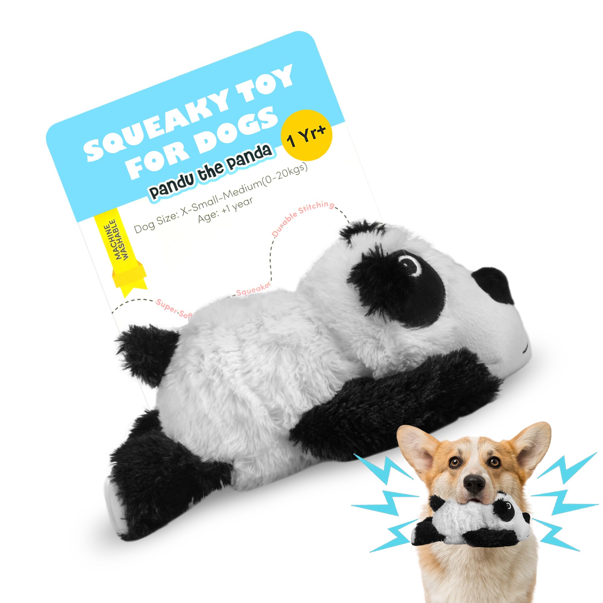 BarkButler Pandu The Panda Soft Squeaky Plush Dog Toy, Black&White|X-Small-Medium Dogs(0-20kg)|Reinforced Fabric|Durable|Machine Washable|Non-Toxic|Crinkle Paper|for All Dog Breeds (B0B51YGSY5) Amazon Price History, Amazon Price Tracker