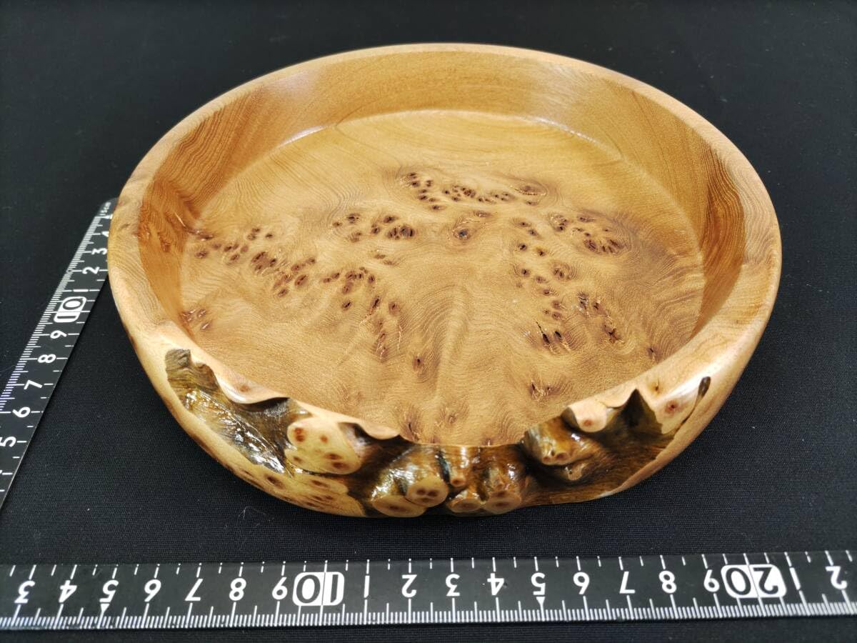 Amazon.co.jp: 瘤の菓子鉢H4×W19．5cmオブジェ器木製無垢 
