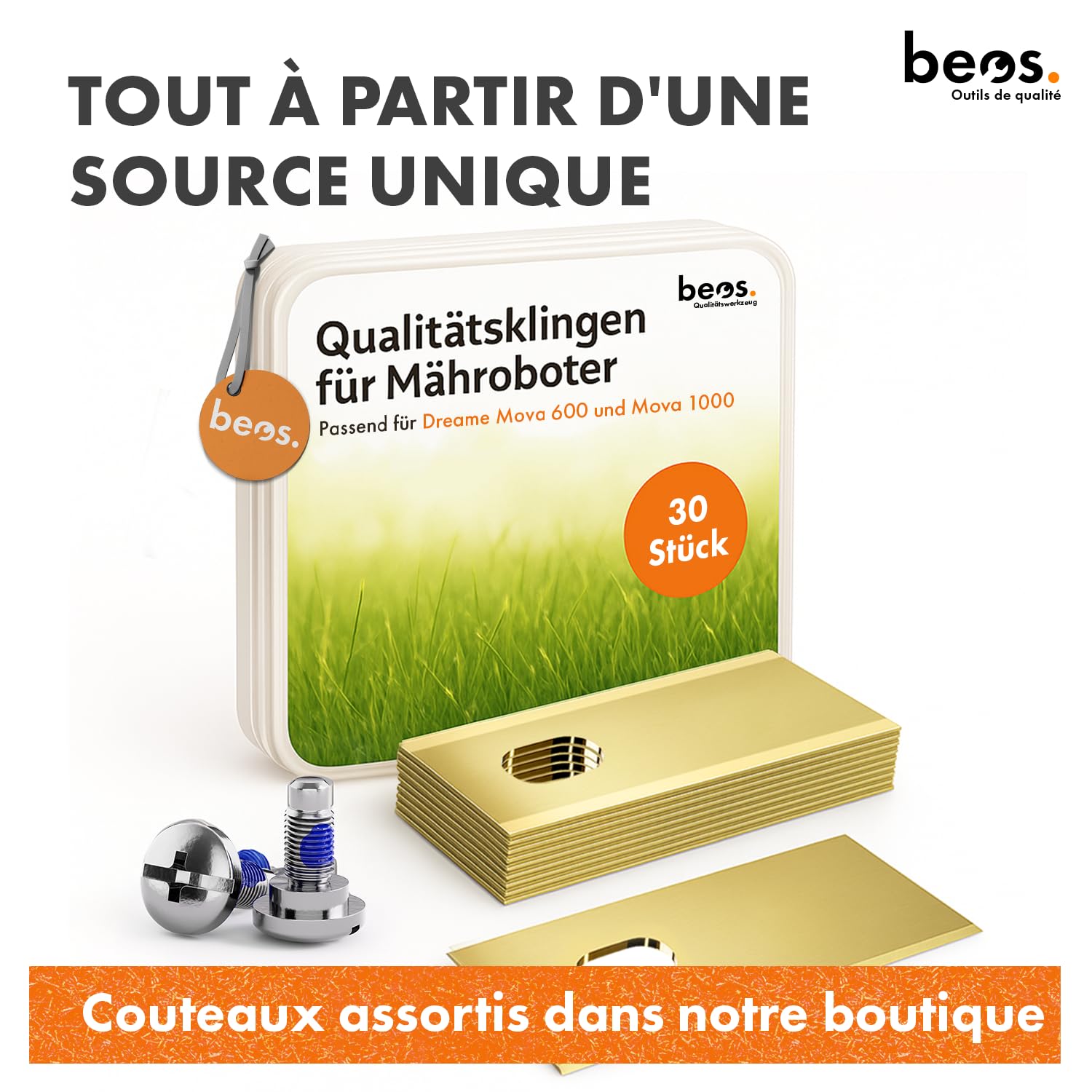 BEOS Plateau à Lames Tuning pour 6 Lames - Dreame Mova, LiDAX et ViAX | Disque de coupe renforcé de fibres de verre - Ø 170 mm - Fabriqué en Allemagne