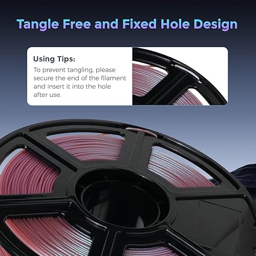 Miniatura 5 de FLASHFORGE Chamaleon - Filamento PLA, 116 de pulgada, +- 0.001 de pulgada, 2.2 libras de filamento para impresora 3D, cambia de color con la luz,