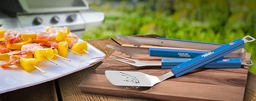 Miniatura 2 de YouTheFan NFL Spirit Series - Juego de utensilios de parrilla para barbacoa, 3 piezas Sportula (espátula) de acero inoxidable de 18 pulgadas,