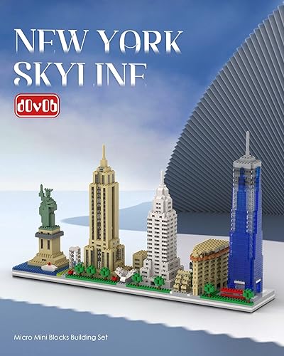 Miniatura 2 de dOvOb Architecture New York Skyline - Juego de construcción de microbloques de 3048 piezas, ladrillos, colección de rompecabezas 3D, kit de modelo