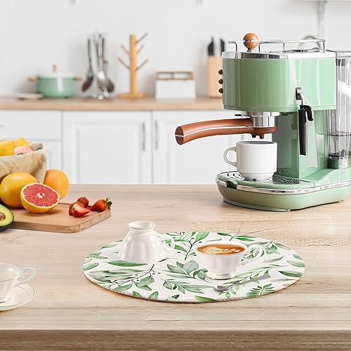 Miniatura 6 de Salvamanteles para microondas, hojas de acuarela, patrón de ramas, salvamanteles grandes para platos calientes, 15 pulgadas, tejido de hilo de