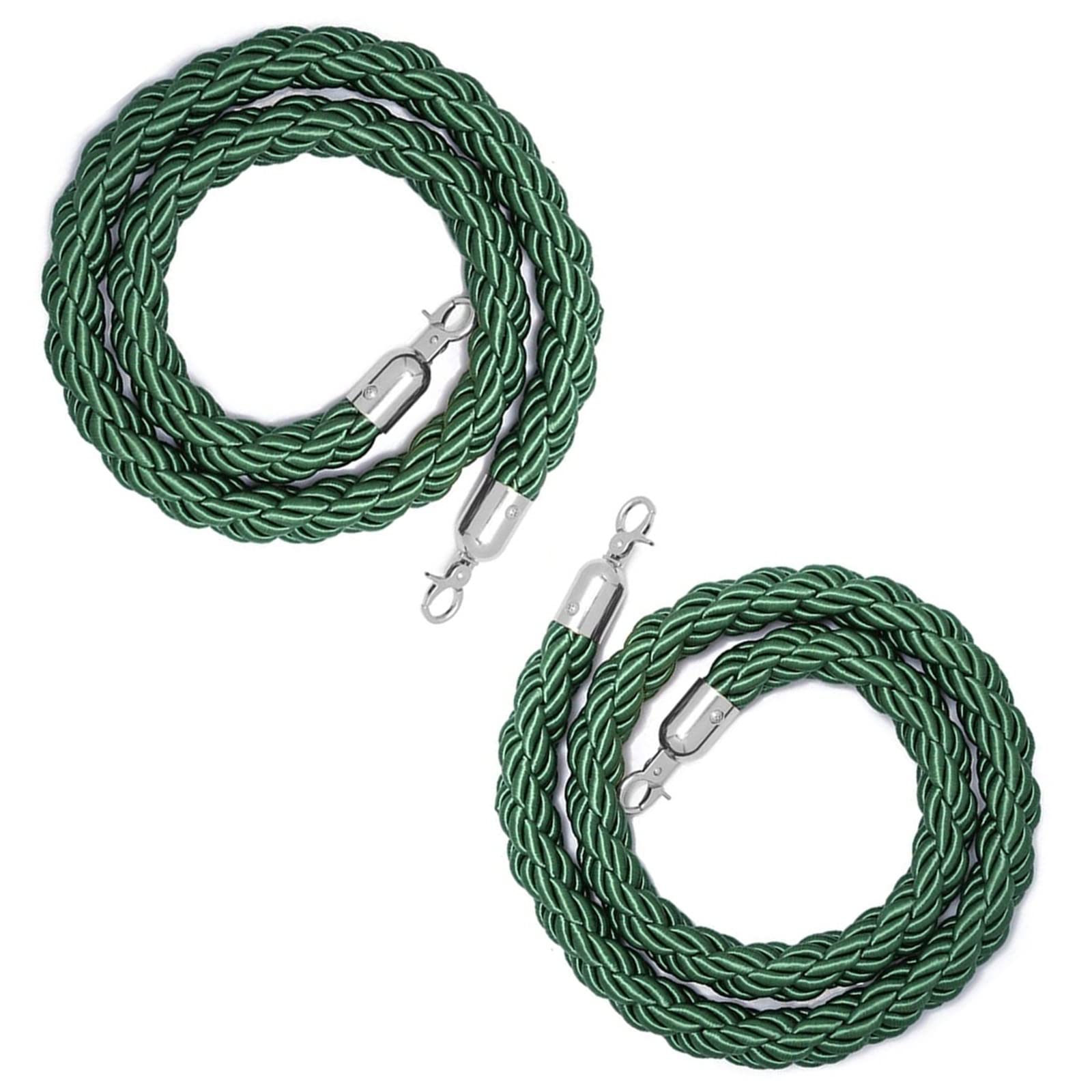 GDMDPTE Hemp Rope for Event Decoration 2m Braided Safety Rope for Party Columns Casino Automotive Showrooms - Green Versatile 6.6ft