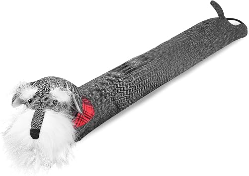 36 Inch 3LB Heavy Duty Under Door Draft Stopper, Decorative Soundproof Door Draft Blocker, Energy Saving Draft Guard, Gray Dog