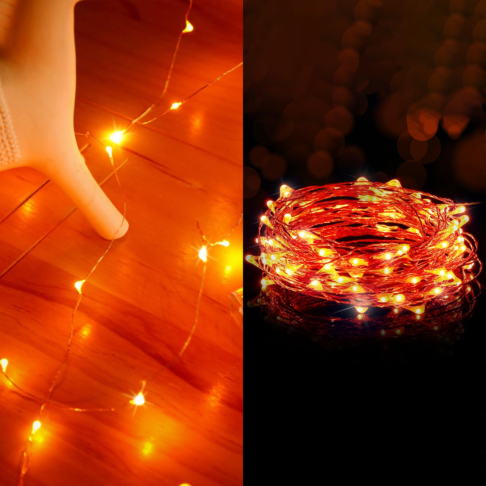 Ariceleo 16.4ft Battery LED String Light & 16.4ft USB LED String Light Bundle