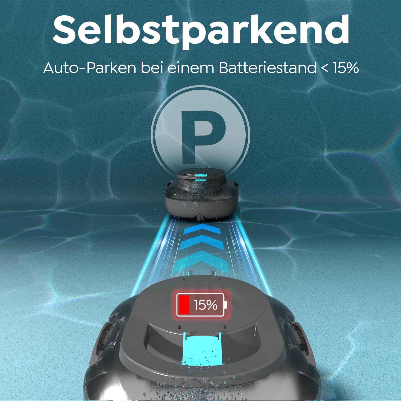S1PRO 2026 Upgrade Poolroboter mit 120 Min Automatisch Reinigungszeit, Poolsauger Akku mit Dual-Motoren, 2,5H Ladezeit, Leichter Poolreiniger für Oberirdische Pools bis 100 m², Grau