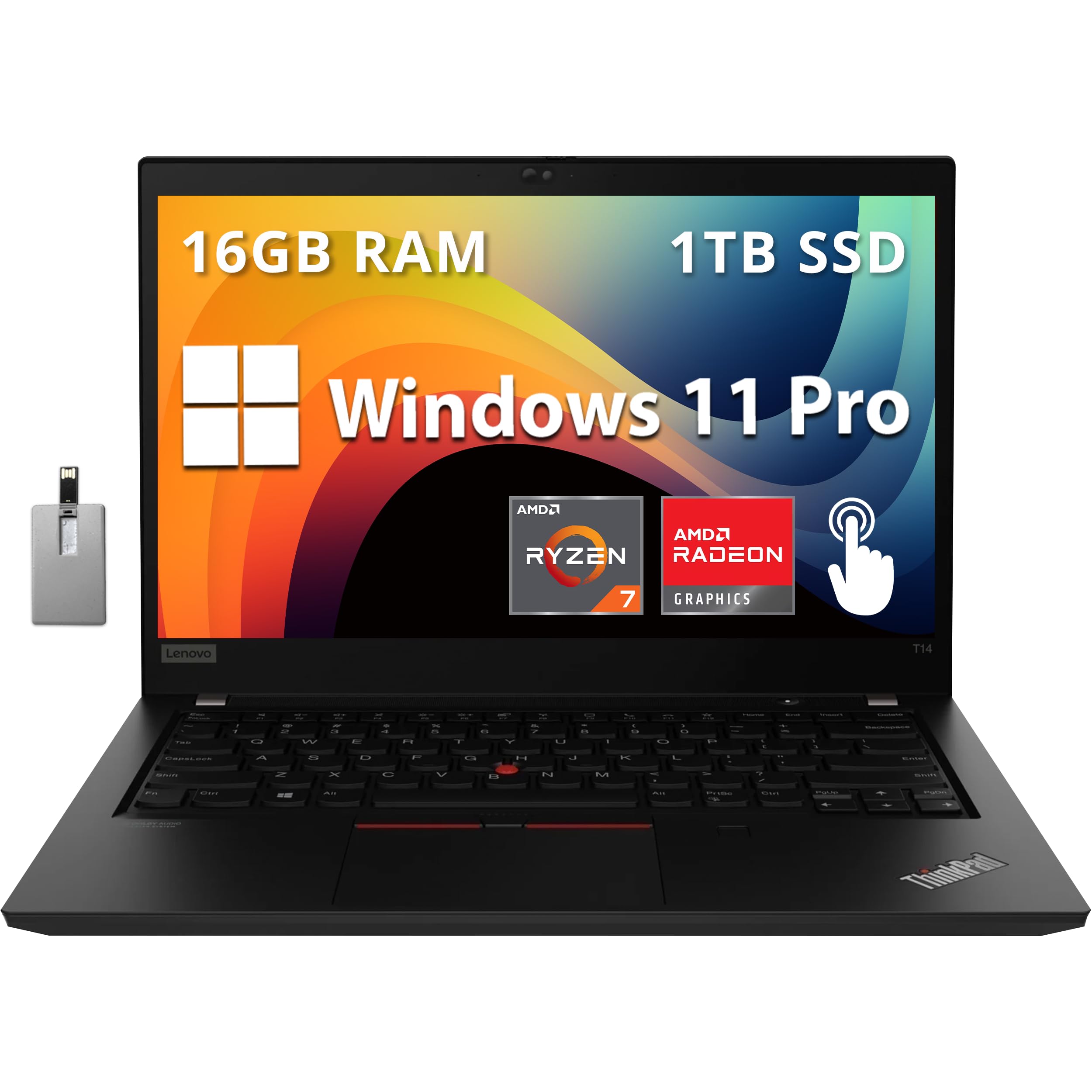 Lenovo ThinkPad T14 Gen2 Ryzen5 16GB 14型 Lenovo ThinkPad T14 Gen 2 Business Laptop, 14