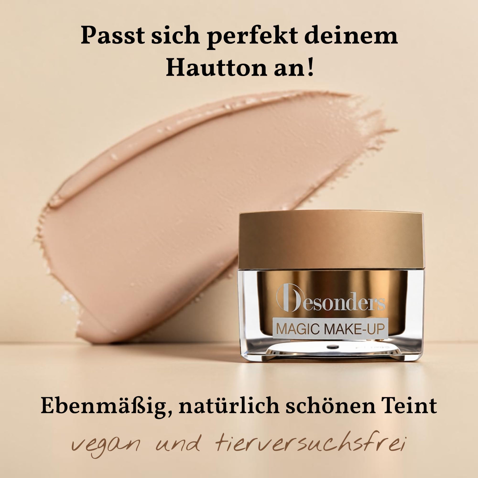besonders 4-in-1 MAGIC MAKE-UP Wonder Mousse - Foundation, Powder, Make-Up & Concealer - Kaschiert Rötungen & Unebenheiten, perfektioniert den Teint - Mattierendes Finish mit Pflege - Made in Germany