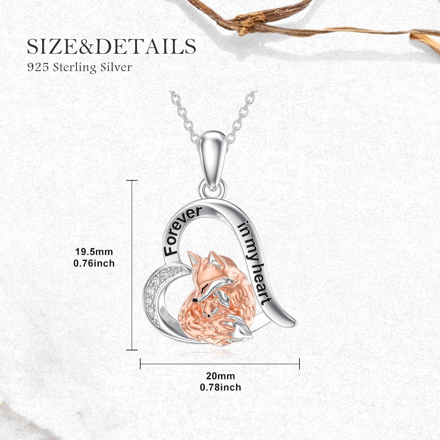 Diamond Fox Necklace for Women Sterling Silver Fox Necklace Jewelry for Birthday Mother's Day Valentine's Day - Image 6