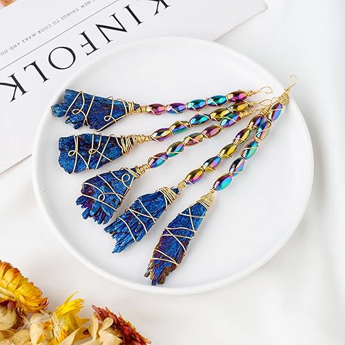 Miniatura 6 de Runyangshi Piedra de cianita natural hecha a mano Escoba mágica galvanoplastia, color negro crudo, turmalina curativa, cristal curativo, forma de