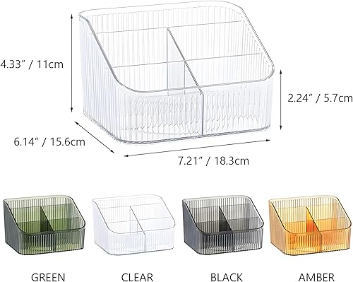 Miniatura 3 de OSteed Grean - Organizador de brochas de maquillaje para tocador, organizador de encimera de baño, 5 tazas, organizador de artículos de tocador,