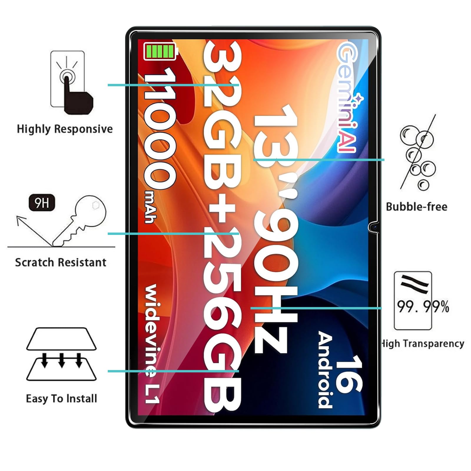 AQGG 2 Pack Screen Protector For BLU J9L 6.00",9H Hardness - HD - 2