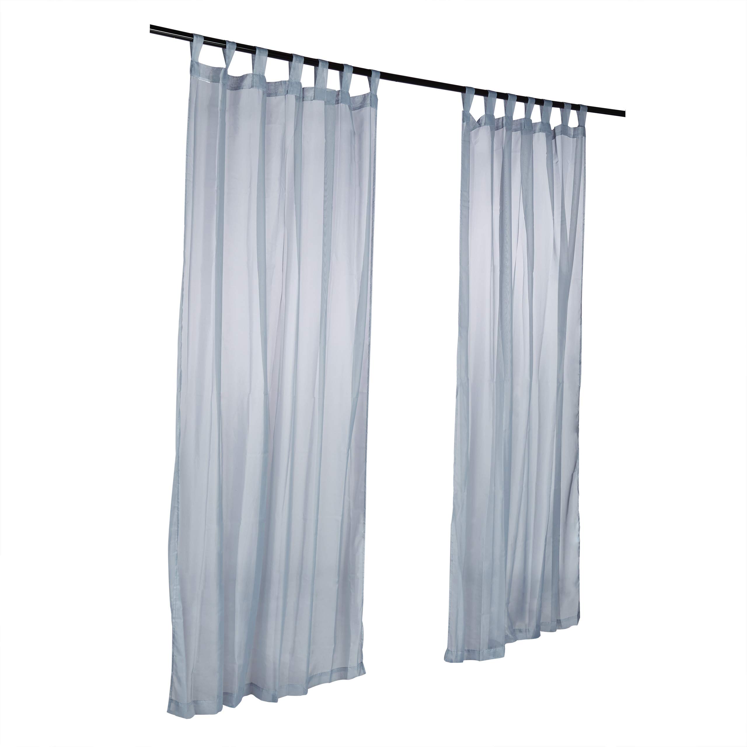 Relaxdays Vorhänge mit Schlaufen im 2er-Set, Voile, halbtransparent, einfarbig, Polyester, u. Größen | halbtransparente Gardinen, einfarbig, Polyester HxB 245x140 cm, 4er Set