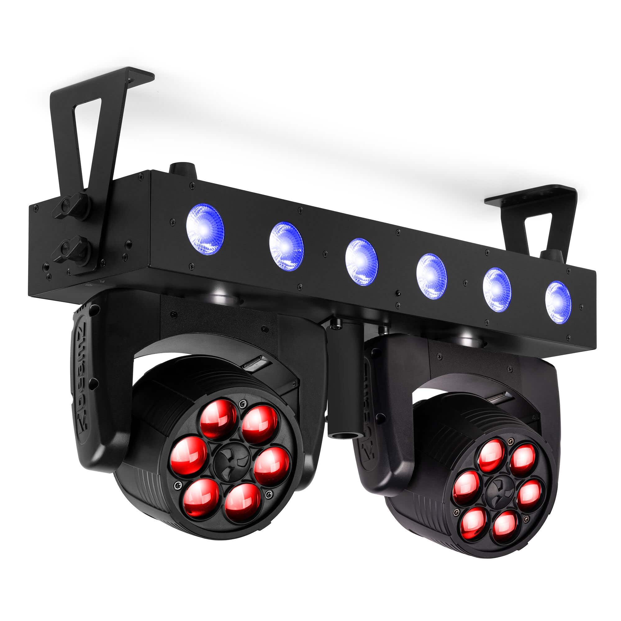 BeamZ Fuze Twin Wash Moving Head Bar, 2x RGBW LED Moving Heads + LED Bar, Lichtorgel Musikgesteuert, DMX, Zoomfunktion, Bühnenlicht für DJ, Events, Club & Live-Auftritte