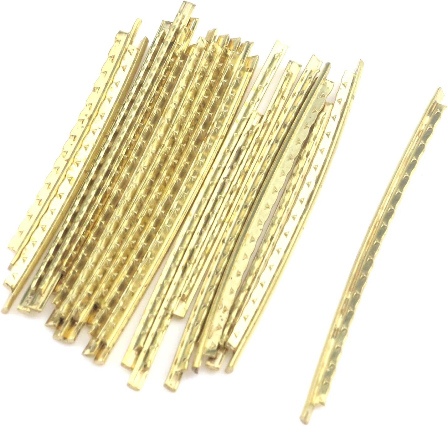 Guitar Fret Wires, 2mm 20 Frets Brass Fretwire for Electric Guitar Bass Guitar Fingerboard Replacement- Gold