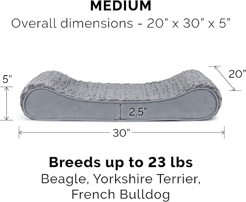 Miniatura 2 de Furhaven - Cama de espuma, gel de refrigeración, piel sintética ultraafelpada y gamuza para perro, con funda extraíble lavable, color gris, M