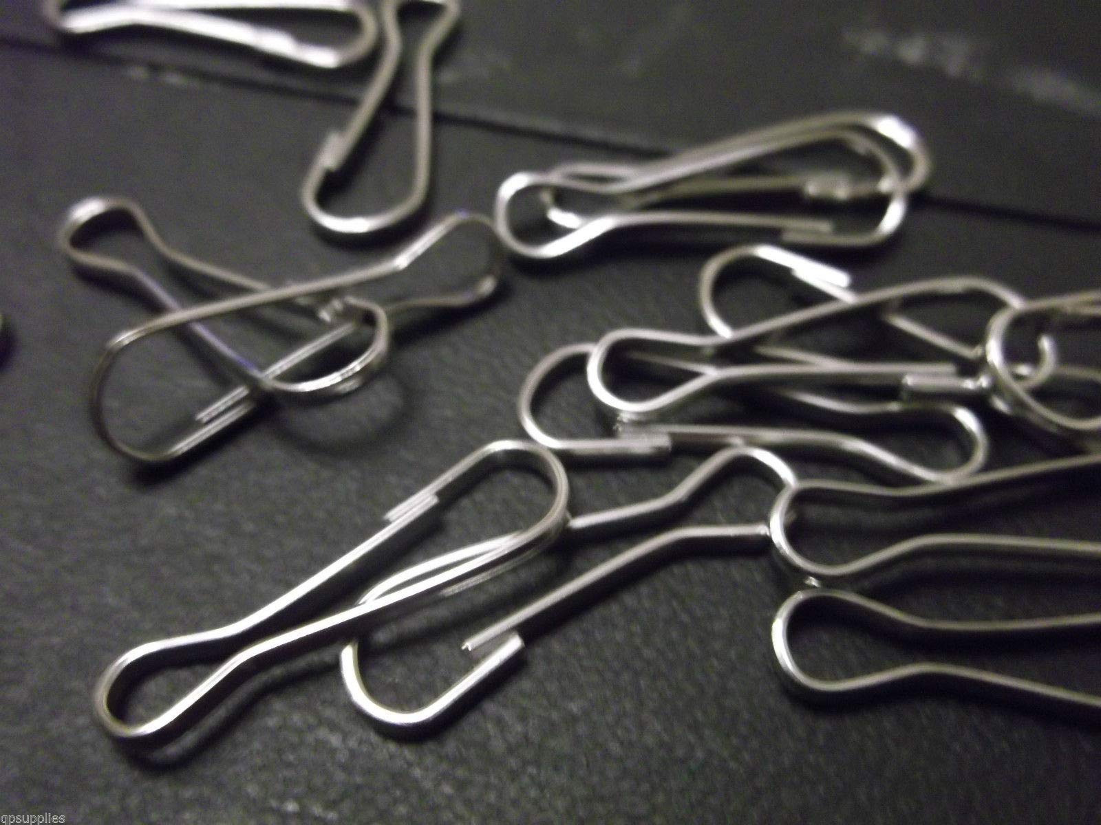 200 x Silver Tone Lanyard 23mm x 7mm Metal Clips for ID Badge Card Holders Pouchs