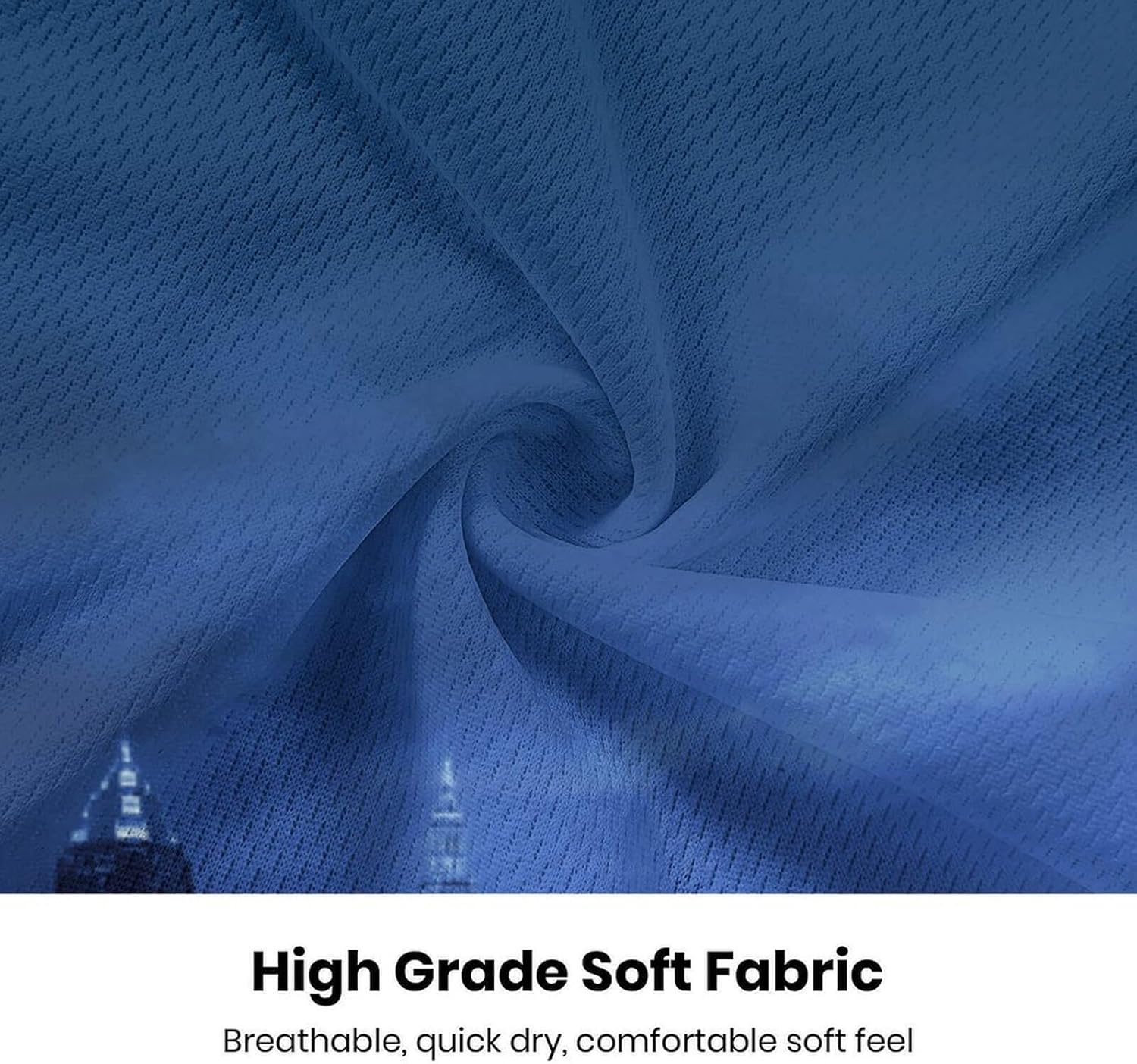 Baseball City Night Skyline Jersey Shirt Printing Apparel for Men Fans Gifts M Blue Red - Image 6