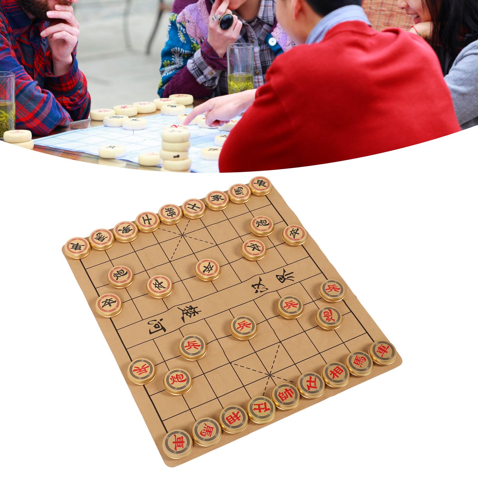Set di scacchi cinesi WW Xiangqi in lega di alluminio Set di scacchi cinesi portatile con tavola pieghevole EEE